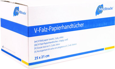 Papírové ručníky skládané do V, 1-vrstvé